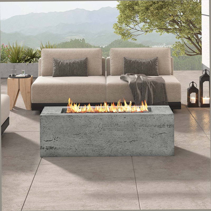 Outdoor Rectangular Propane Fire Pit 40000 BTU,41.9''Patio Heater With Stainless Steel Burner And Free Lava Rocks,Waterproof Cover,Suitable For Courtyard,Lawn,Patios, Decks,Swimming Pool