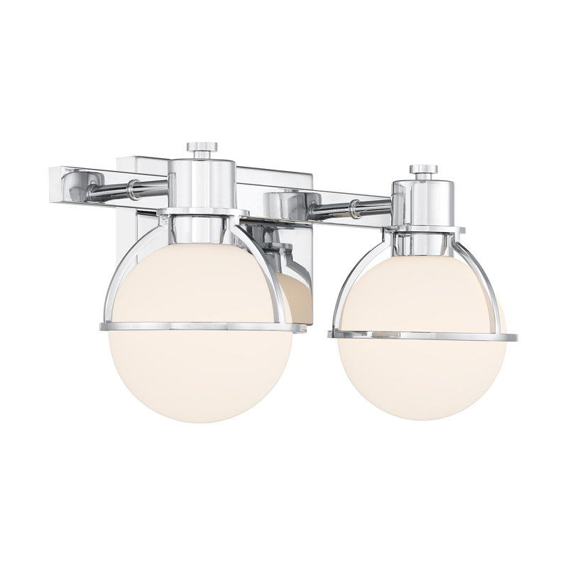 Pierce 2-Light Bathroom Vanity Light in Chrome, 7.5" H x 15.5" W x 5.13" D, 2 Lights, Chrome