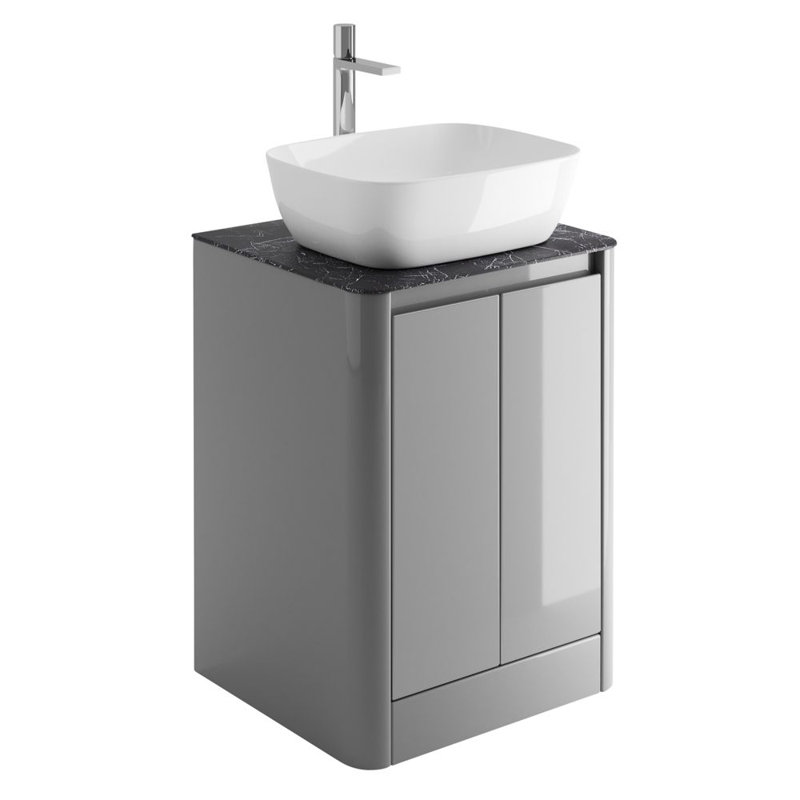 Dalessio 550mm Free-Standing Single Vanity, Light Grey, Italian Slate