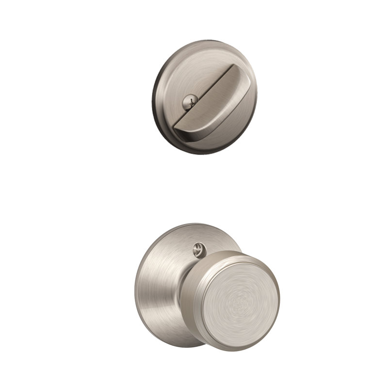 Bowery Interior Handleset and Bowery Knob and Interior Single Cylinder Deadbolt Thumbturn, Satin Nickel