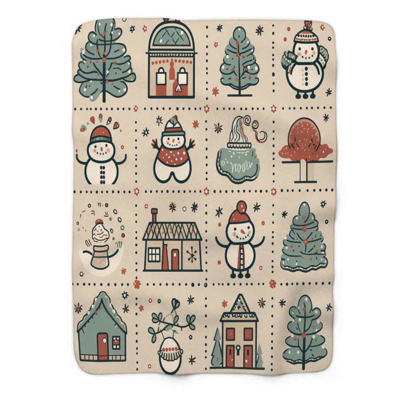 Snowman Time - couverture de qualité supérieure 1 pièce, L 60 po x L 80 po