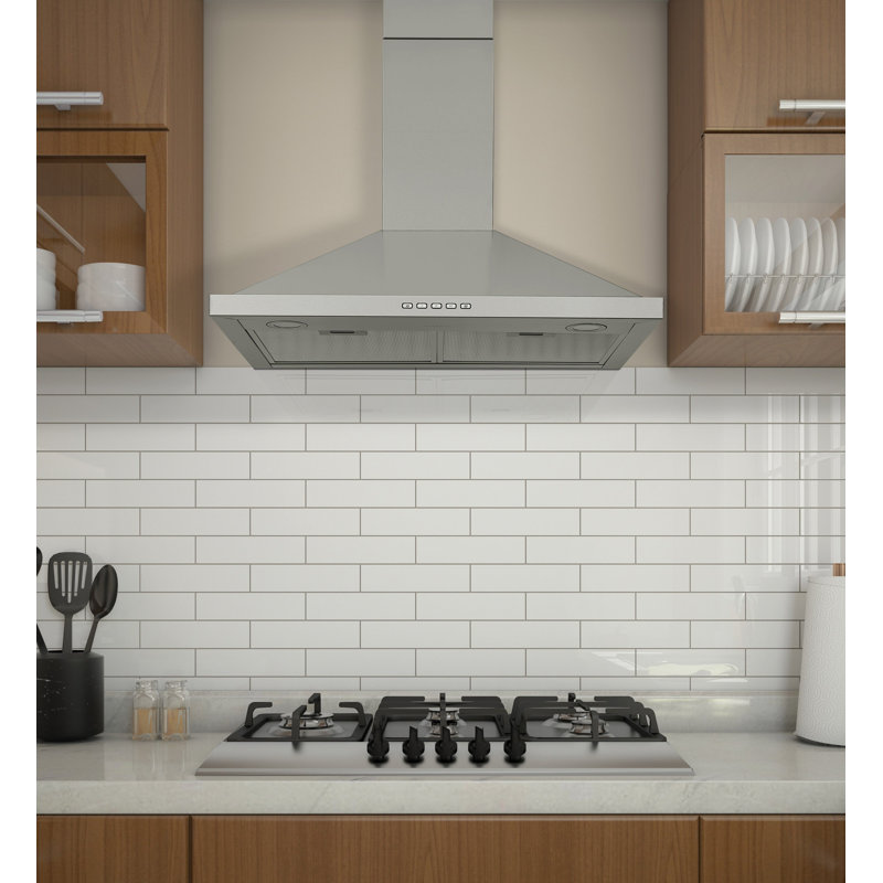 Hotte de cuisine murale en acier inoxydable convertible 30 po Ancona