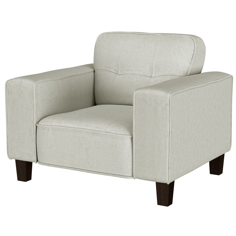 Fauteuil d'appoint capitonné Dana, Grège