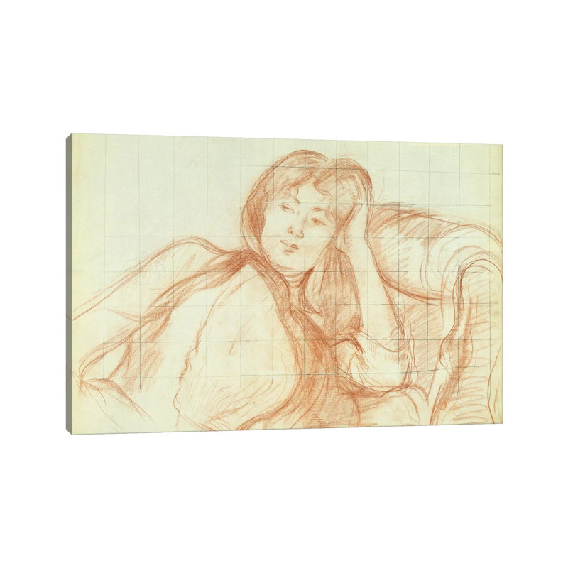 Young Girl Leaning On Her Elbow, 1887 by Berthe Morisot - Wrapped Canvas Print, 20.32cm H x 30.48cm W x 1.91cm D