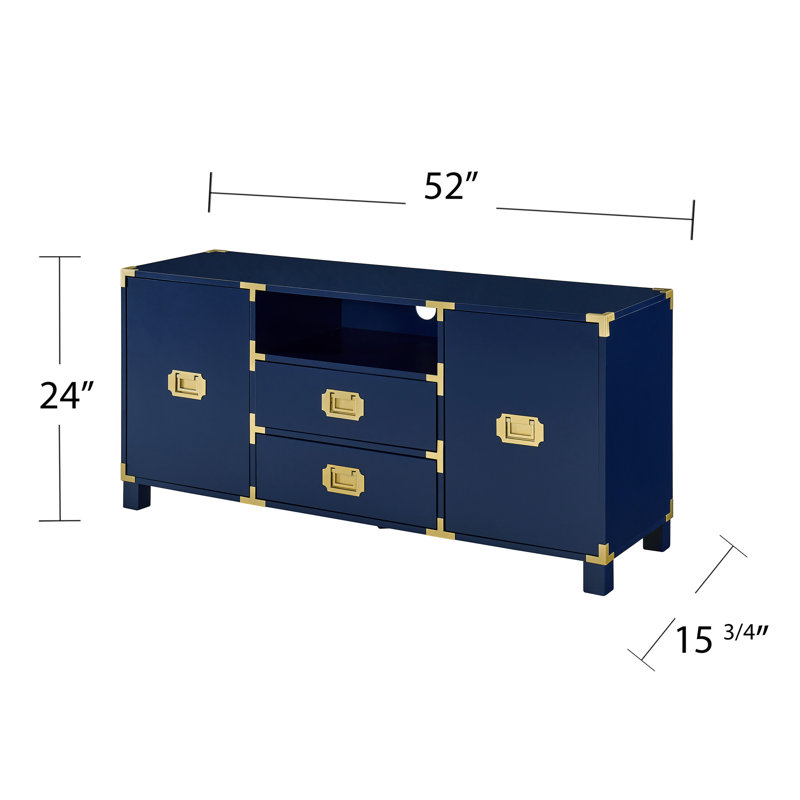 Élégante console de divertissement bleu marine - 88,91 lb, convient aux téléviseurs média de campagne de 50 à 59 pouces