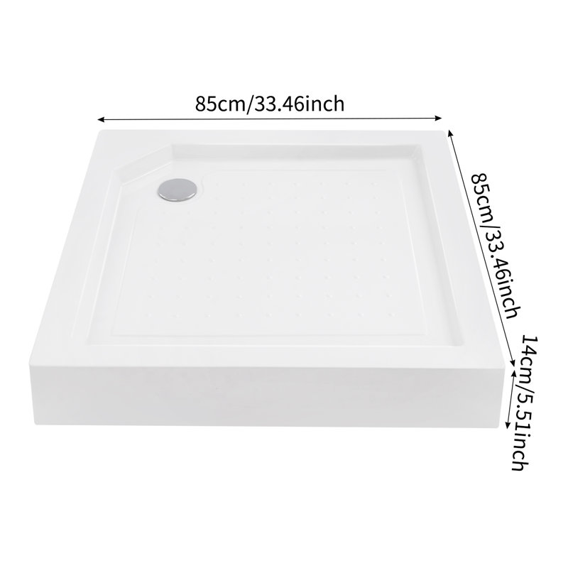 Shower Base, Shower Tray, White Bathroom Shower Tray (33.46*33.46*5.51In)