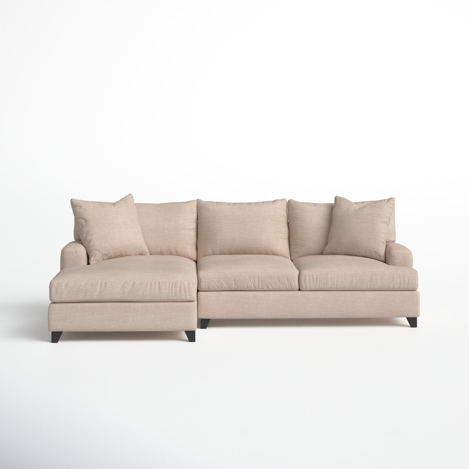 Shorewood Upholstered Chaise L-Sectional, Bella Buckwheat, Left Hand Facing
