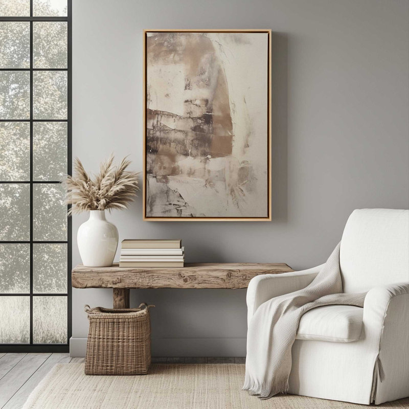 «Mocha Musings I», reproduction sur toile, Cadre américain en érable flottant, H 36,75 po x l 24,75 po x P 1,75 po
