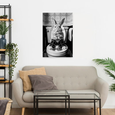 «Drôle de lapin», art mural fantaisiste contemporain de lapin