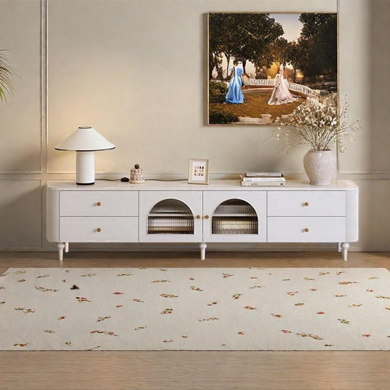 Meuble télé blanc simple, 78.74"