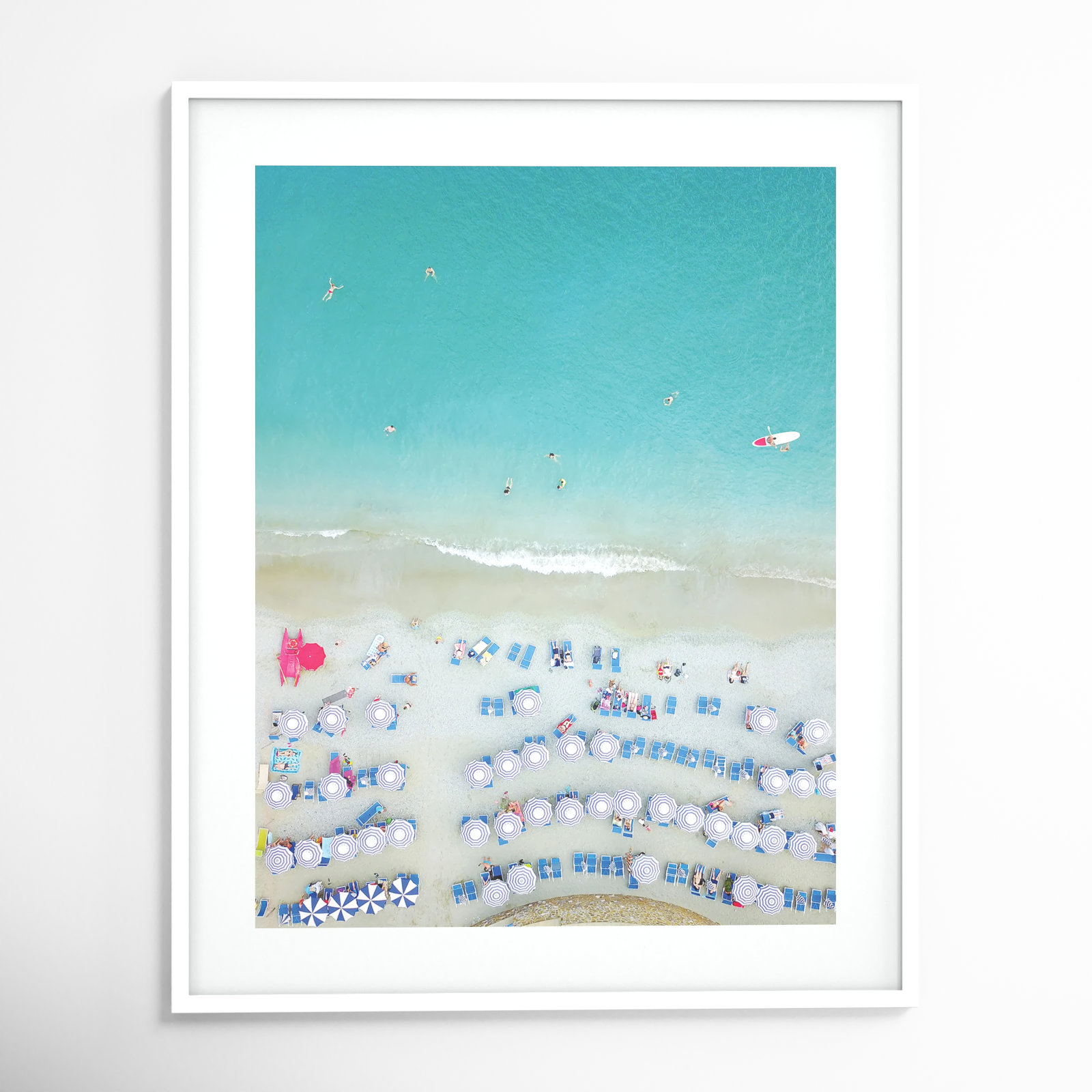 Monterosso Al Mare Swim by Rachel Dowd, White Framed, 41.25" H x 33.25" W