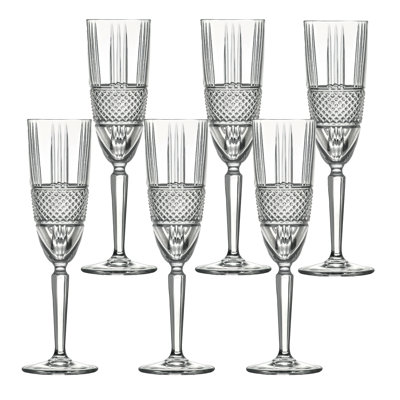 Brilliant Collection Champagne Flute Set of 6 By Lorren Home Trends