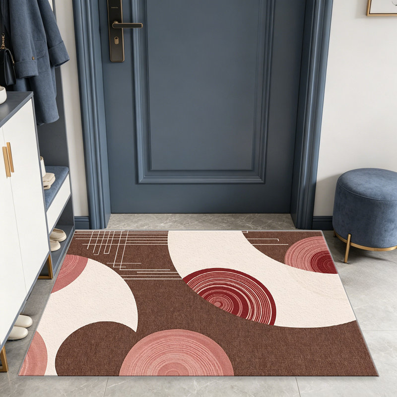 Modern Art Deco Red carpet-easy to clean, machine-washable, soft and comfortable; suitable for door mats, kitchens, living rooms, bedrooms, corridors, and laundry areas. Easy to clean, durable carpet for home decoration.