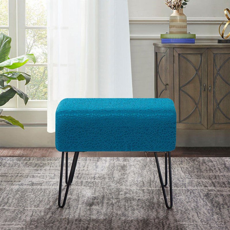 48.3cm Wide Rectangle Solid Colour Standard Ottoman, Ocean Depths