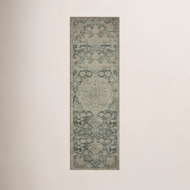 Magnolia Home By Joanna Gaines X Loloi Sinclair Machine Washable Jade / Sand Area Rug, Runner 2'3" x 9'6"