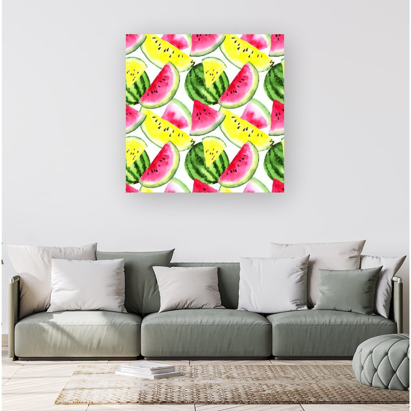 COLOURFUL MELON PATTERN - Wrapped Canvas Print