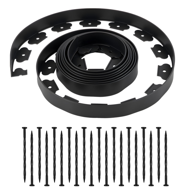 Bordure de jardin en plastique durable sans creusage en L 20 pi x 2 po Landscape