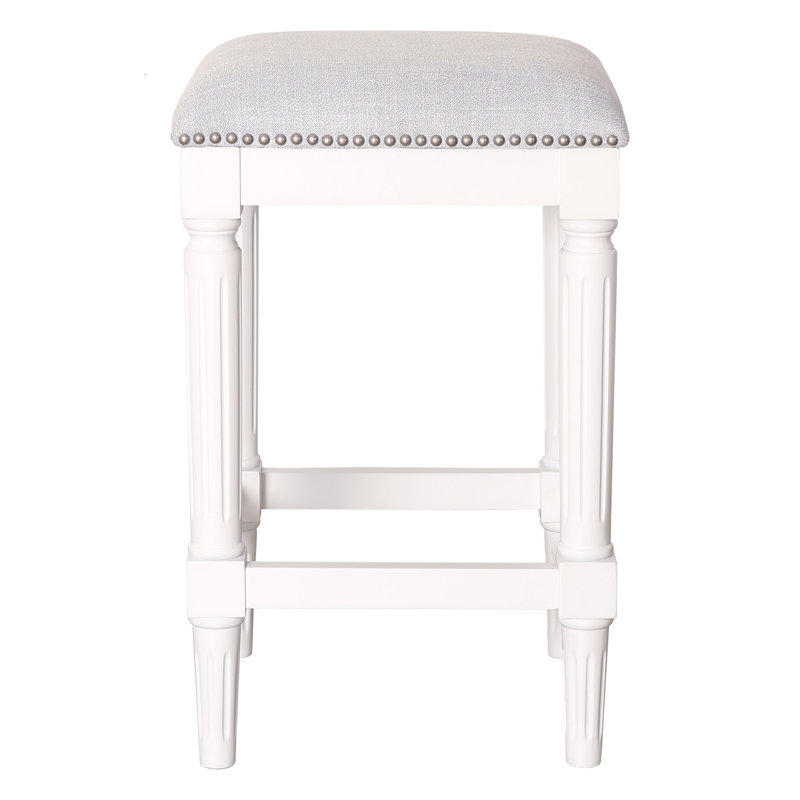 Goods Manchester 27"H Square Counter Stool, Alabaster White