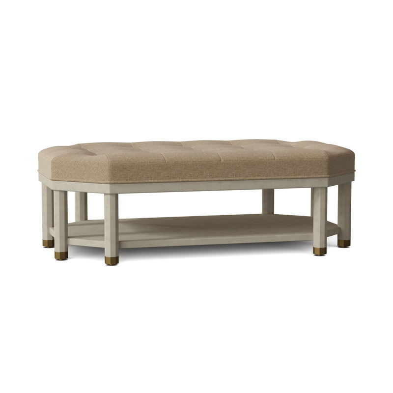 Libby Langdon 53" Wide Tufted Cocktail Ottoman with Storage, Charcoal, Hazelnut (8794 17)