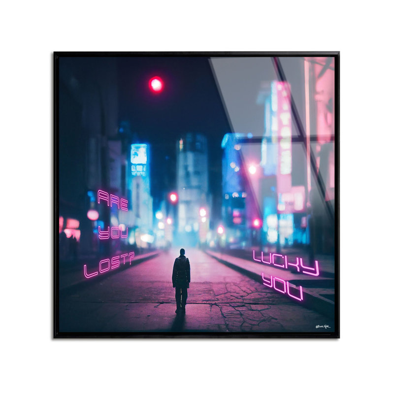 Are You Lost Typography Framed Acrylic Art by Oliver Gal, 25" H x 25" W