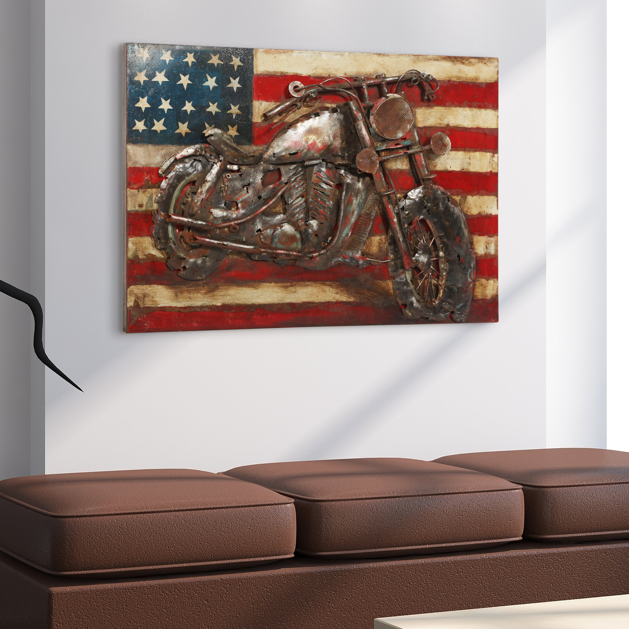 Charlton Home® Motorcycle On Metal by Primo  Reviews Wayfair