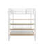 Lit superposé simple au-dessus d'un lit double en métal avec tablettes-134245279