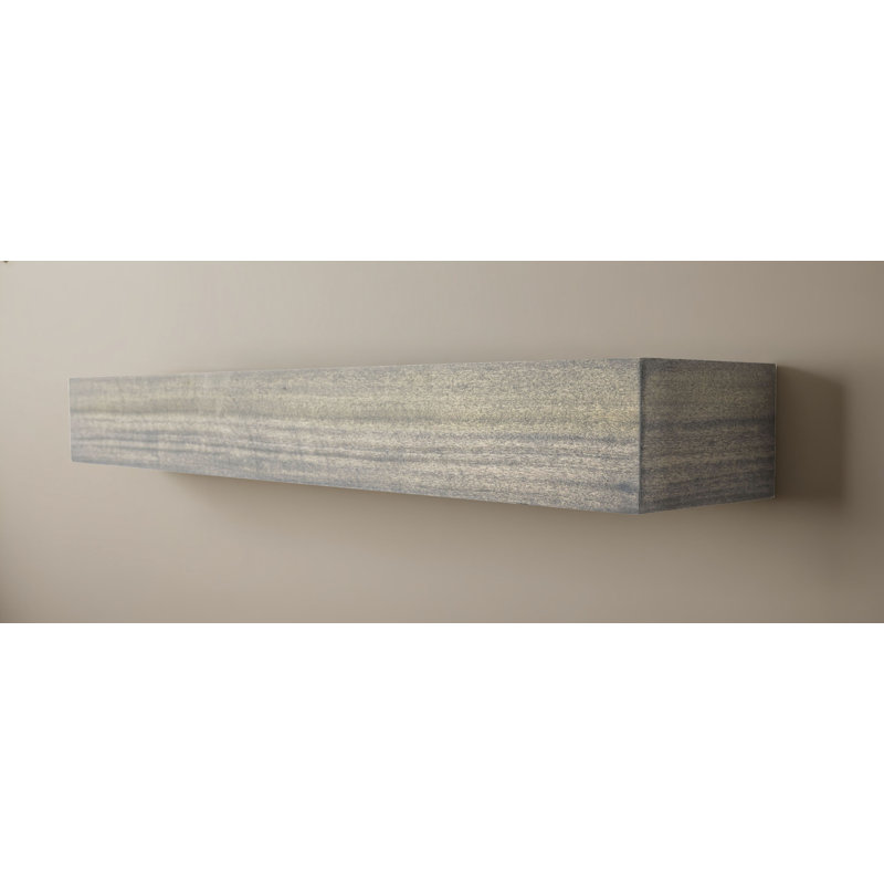 Rayne Poplar Floating Shelves, Carbon Gray, 6" H x 50" W x 8" D