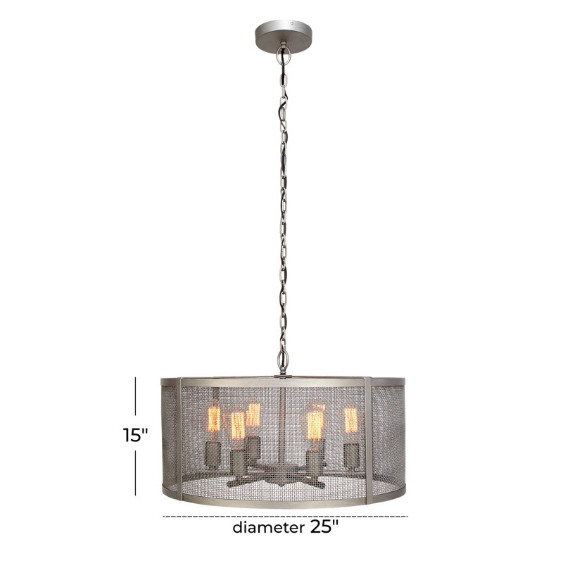 Boykin 6 - Light Dimmable Drum Chandelier