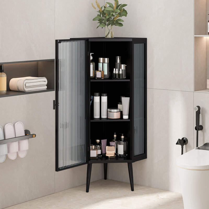 Lorreen Bathroom Cabinet, Black, 43.3" H x 22.25" W x 16.54" D