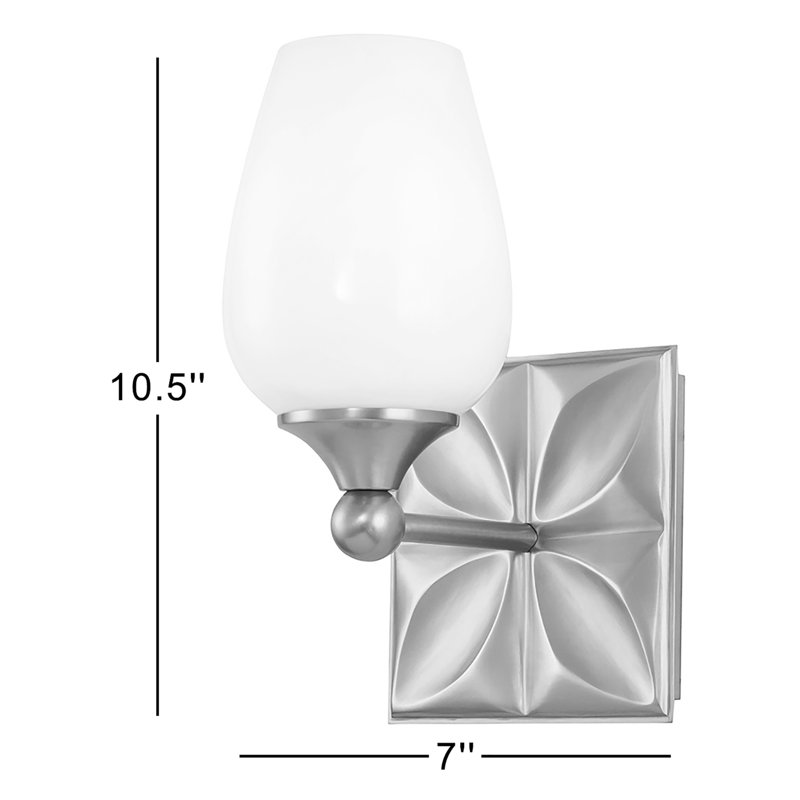 Epsilon Modern 1 Light Wall Sconce, Gold, Opal Glass