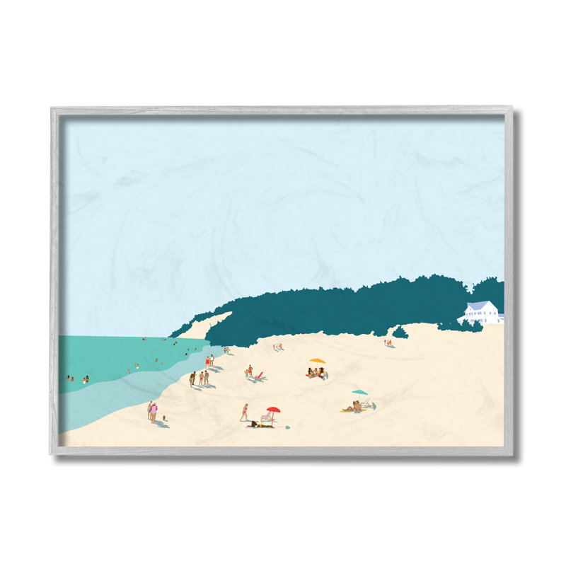 Parasol de plage côtière avec parasol d'été, Estampe numérique Farmhouse, H 16 po x l 20 po