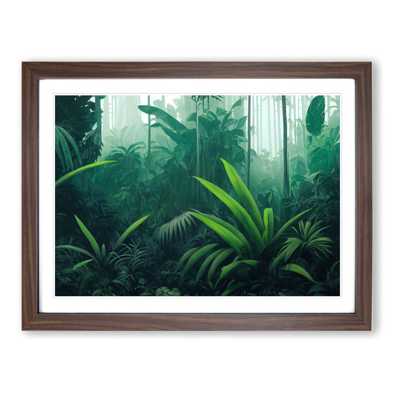 Jungle Plants Vol.3 - Framed Print, 25cm H x 34cm W x 2cm D, Walnut