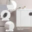 Meuble-lavabo de salle de bain avec lavabo, 2 portes et tablette de rangement ouverte-830327926