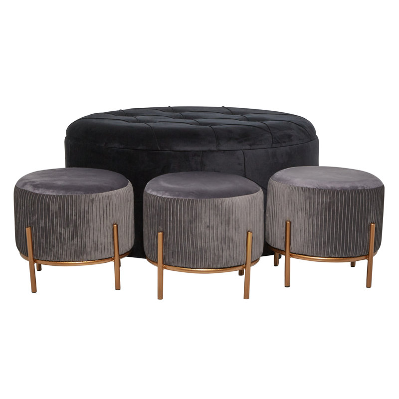 Lower Hounsley Velvet Ottoman