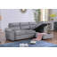 Canapé-lit modulaire réversible en tissu de velours gris 96,5 po Ashton