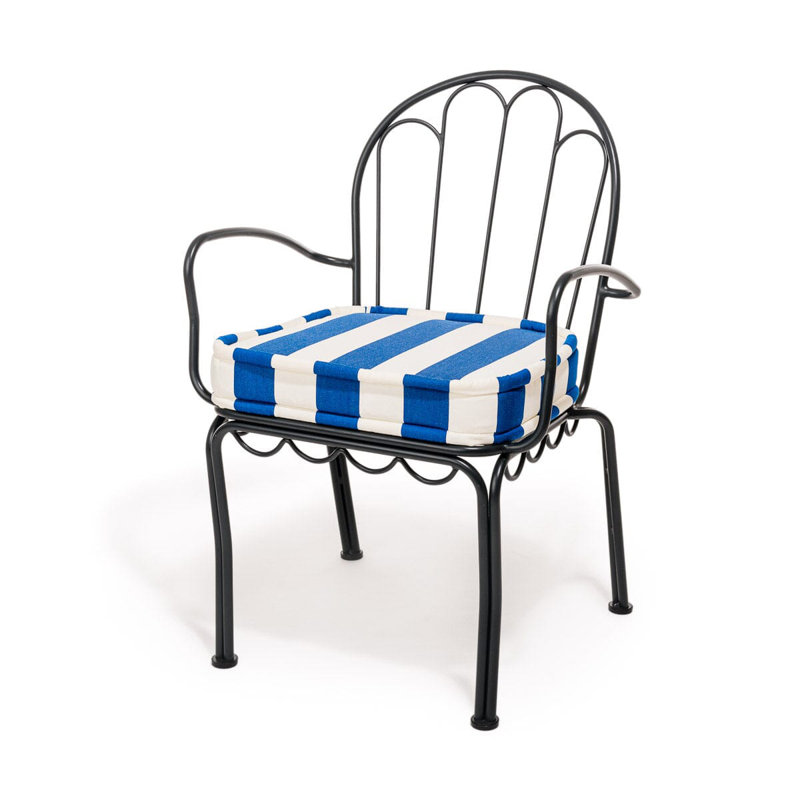 Al Fresco Outdoor Dining Chair, Blue/White