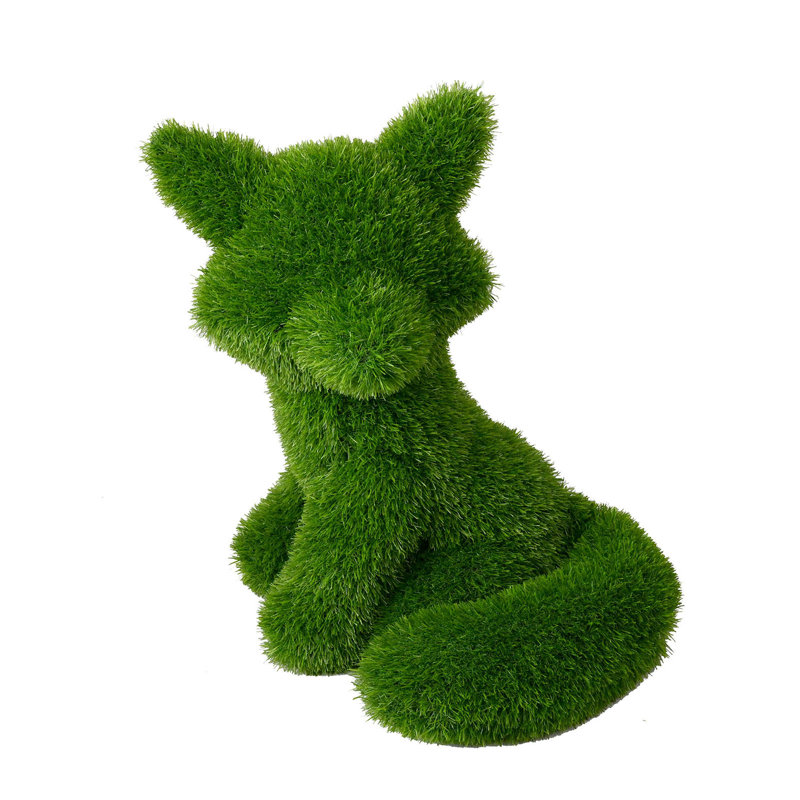Statue de jardin en gazon artificiel Seyram Fox, H 20 po x l 23 po x P 15 po