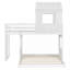 Lit mezzanine simple sur lit double en bois massif de style campagnard