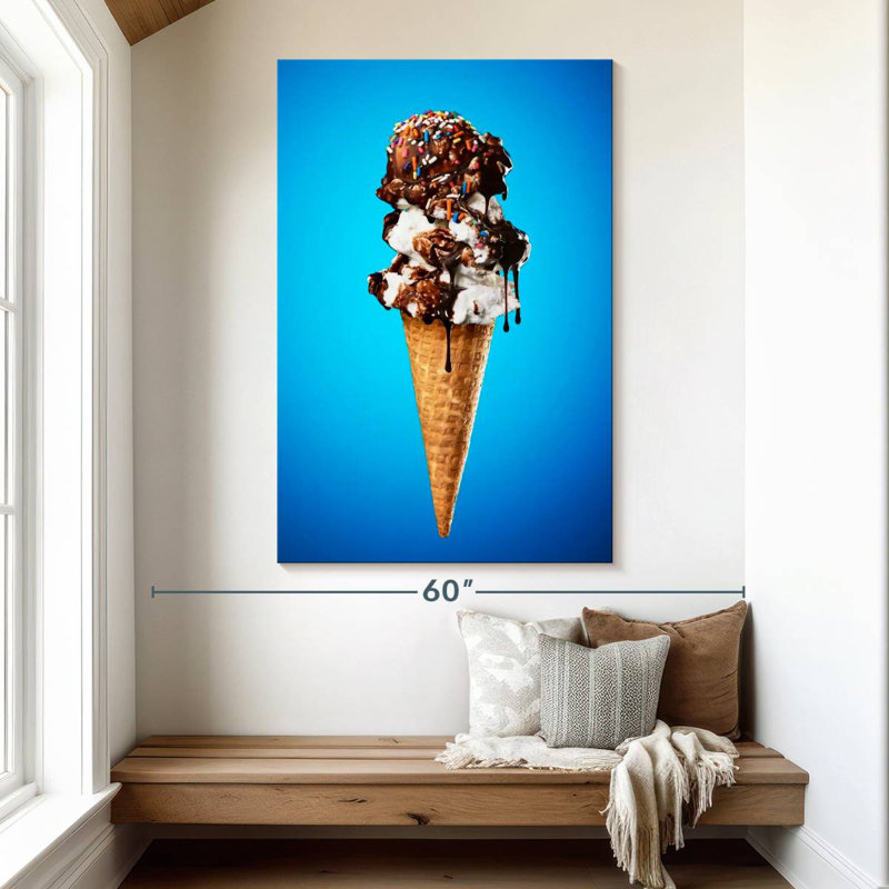 Triple cuillère à glace, H 51 po x l 34 po