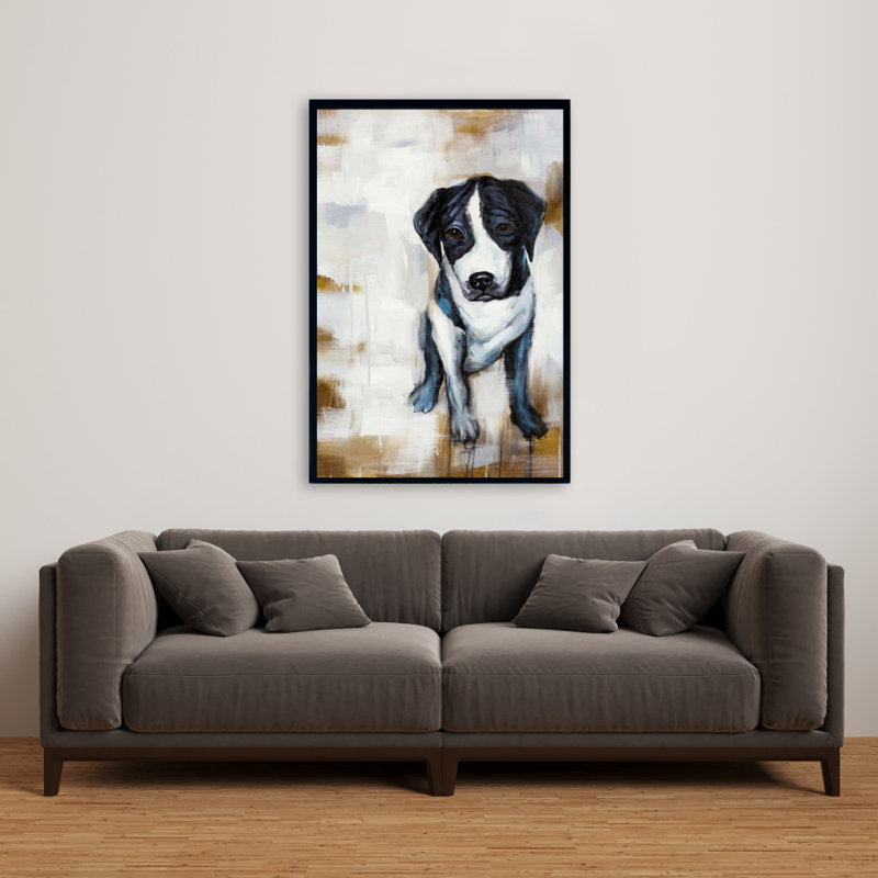 Sitting Dog Print On Canvas