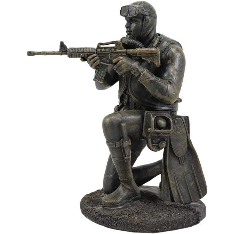 Soldat de battlefield agenouillant marine avec fusil Laga