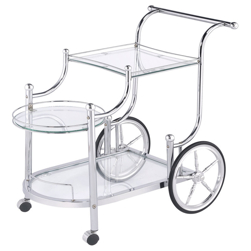 Chrome 3-Tier Serving Cart With Casters