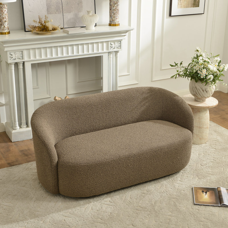 Cleaven 68'' Wide Boucle Upholstered Loveseat Sofa, Tan