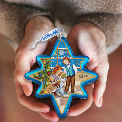 4'' Handmade Glass Holiday Shaped Ornament