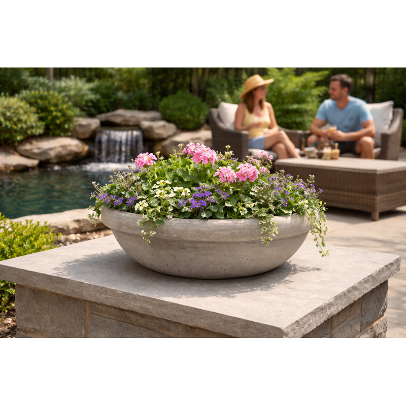 30 in. Low Bowl w/Lip - Natural Finish - Grey