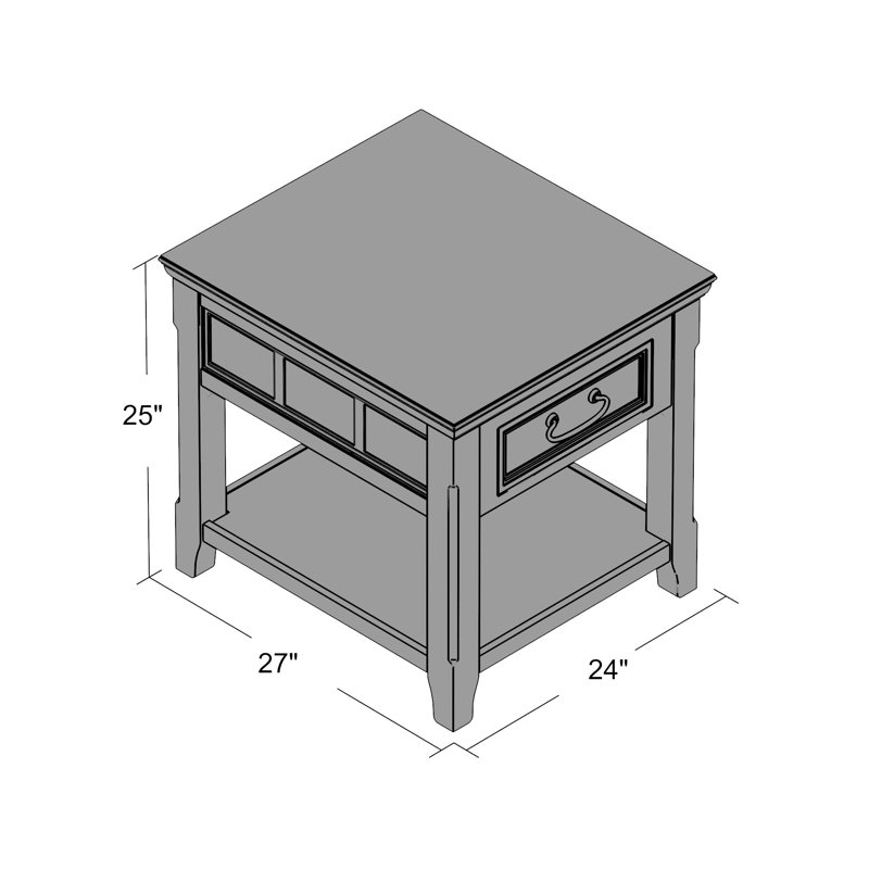 Table de bout avec rangement Mathis