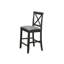Ensemble de 2 chaises de comptoir en bois noir antique