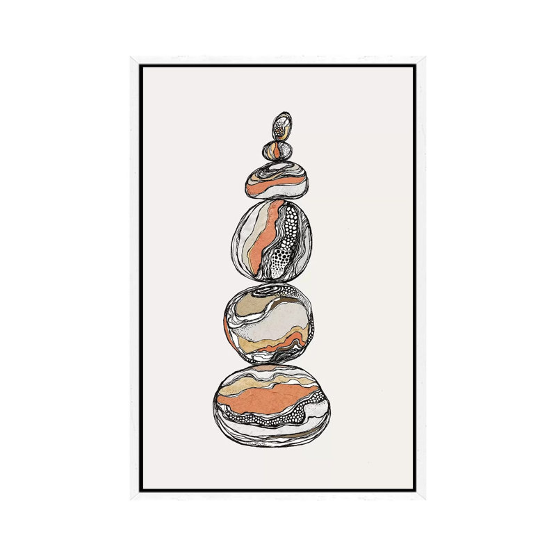Stacked Rocks - Print on Canvas, White Framed, 152.5 cm H x 101.5 cm W