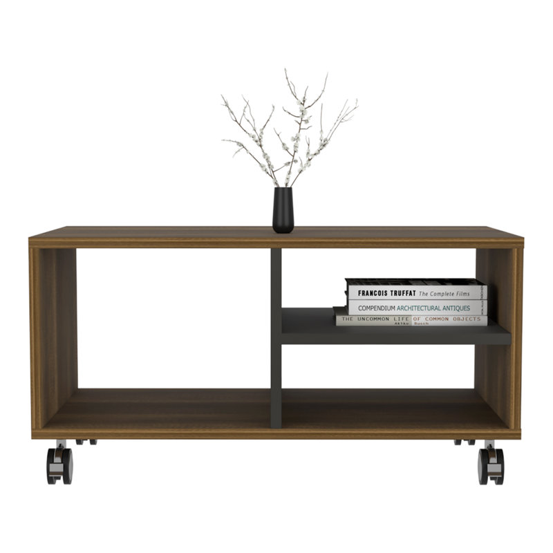 Wheel Coffee Table with Storage