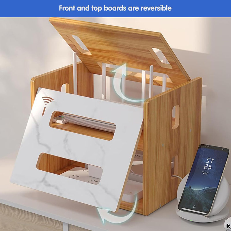 Wifi Router Storage Box, Wifi Cabinet To Hide Router And Modem, Router Cover Decorative Box For Office And Home